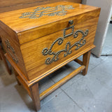 Vintage Brass Studded Chest on Stand