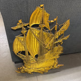 Molded Gold-Brushed Ship Plaque
