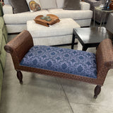 Vintage Ethan Allen Alexix Plantation Brittish Classics Rattan Bench