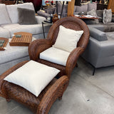 Pottery Barn "Malabar" Wicker&Rattan Lounge Chair&Ottoman