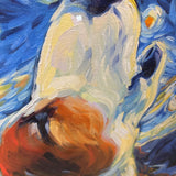 Howling Dog Classic Starry Night Print
