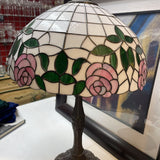 Tiffany Style Stained Glass Cabbage Rose Stained Glass Lamp